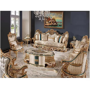 Juegos de Sofás de Lujo de Estilo Europeo para Sala de Estar de 5 Plazas, Exportaciones DST, Muebles de Madera de Teca Tallados a Mano de Diseñador de Primera Categoría - Product Image 2
