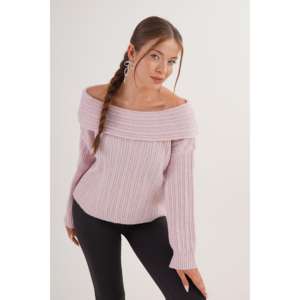 Pull en maille rose poudré à sequins style décontracté Madonna en gros - Product Image 6