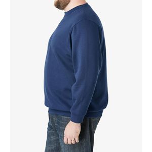 Sudadera de cuello redondo azul marino para hombre al por mayor, Jersey de algodón 100% para todas las estaciones, tejido polar transpirable, diseño estampado de invierno - Product Image 3