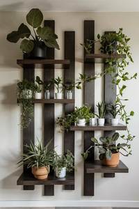 Support mural en bois personnalisé fait à la main Technique polie étagère à la maison porte-fleurs pour ornements muraux et domestiques - Product Image 5