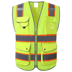Chaleco de Seguridad de Alta Visibilidad Reflectante Fluorescente Ignífugo Transpirable de Poliéster de Alta Calidad Unisex para Verano - Product Image 1