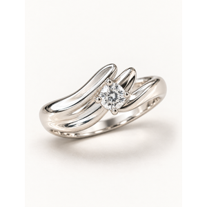 Oval Cut Moissanite Moon Fashion <b>Ring</b> in <b>Gold</b> Plated Rhodium with GRA Certificate - Product Image 1