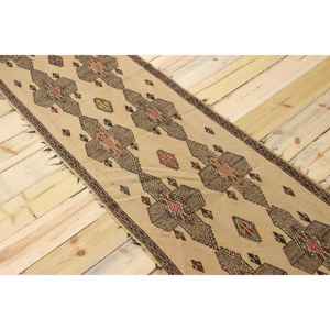 Tapis de couloir vintage 2,1x16,6 pi (64x506 cm), tapis turc marron à motifs floraux - Product Image 4