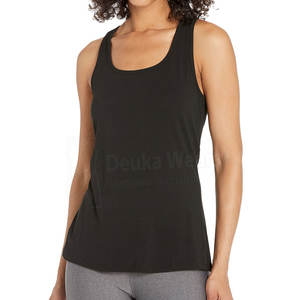 Débardeurs pour femmes en coton de haute qualité, personnalisables OEM, avec col rond, vêtements de sport, étiquette privée personnalisée, débardeur respirant pour adultes - Product Image 2