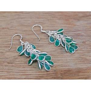 Boucle d'oreille en argent sterling 925 de style vintage en onyx naturel avec crochet en onyx vert avec présentation de cadeau de luxe - Product Image 4