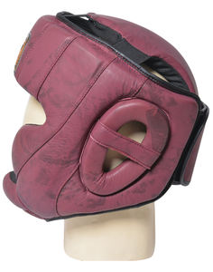 Protège-tête en cuir de vache vintage personnalisable avec impression de logo Muay Thai Arts martiaux Boxe Entraînement Équipement de protection - Product Image 3