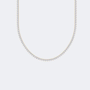 Collier tennis rond en diamants de 8,60 carats total, or 14 carats, diamants de laboratoire couleur D VVS, serti à griffes, bijou de déclaration gradué pour femme - Product Image 5