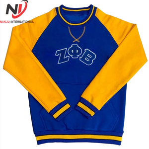เสื้อสเวตเชิ้ตแขนยาวปักลาย Zeta Phi Beta สีน้ำเงินเหลืองสำหรับผู้หญิง NANJU INTERNATIONAL ผ้าเจอร์ซีย์ น้ำหนัก 180 กรัม 100% - Product Image 1