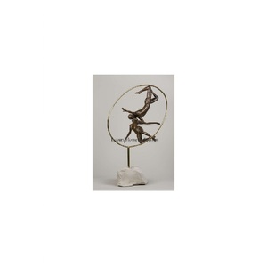 Nouvelle Arrivée Designer Agate Sculpture Décorative Forme Ronde À La Main Avec Métal Noir Couleur Poudre Enduit Base Forme Rectangle - Product Image 6