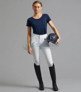 Camiseta de Equitación Ligera para Mujer, Tejido Elástico Cómodo, Absorbe la Humedad, Ropa de Montar Personalizada - Product Image 5