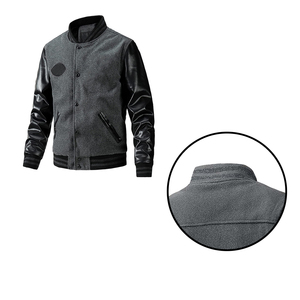 Custom <b>Men's</b> Melton Wool Varsity <b>Jacket</b> New Style <b>Thin</b> Canvas Leather <b>Jacket</b> CollegeBaseballjacket for <b>men</b> DDP Shipping - Product Image 6