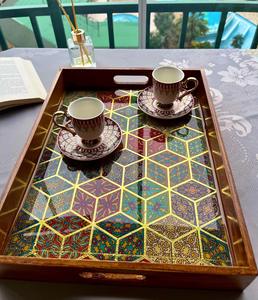 Plateau de service en bois MDF avec revêtement émaillé, design, hôtels et restaurants, articles de cuisine, plateau de table, haute qualité - Product Image 1