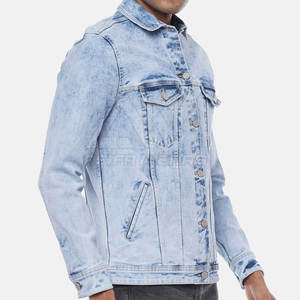 Veste en jean en coton coupe ajustée de haute qualité du fabricant direct pour hommes vêtements d'extérieur décontractés à simple boutonnage de couleur unie pour - Product Image 5