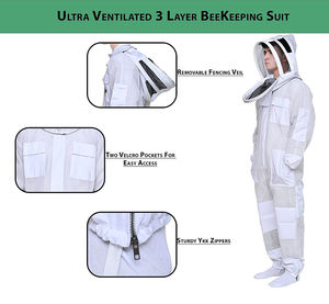 Costume d'abeille à trois couches costume d'apiculture à 3 couches costume d'apiculture ventilé suite d'apiculture de haute qualité - Product Image 2