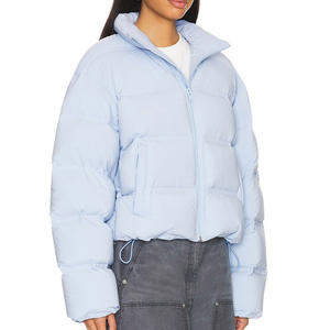 Custom Logo Low MOQ Ladies Warm Outdoor Down Shiny Bubble Cropped Puffer <b>Jacket</b> Quilted Insulated Bomber <b>Women</b> <b>Jacket</b> - Product Image 2