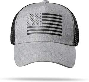 Custom Logo American Flag Trucker Hat acid wash Cotton Vintage Dad Hat Adjustable Denim Sports Washed <b>Black</b> <b>Baseball</b> <b>Cap</b> - Product Image 1
