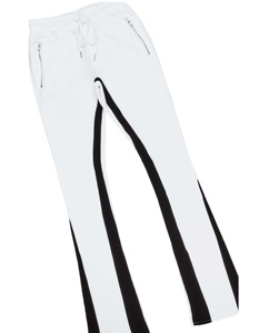 Người Đàn Ông Của Chất Lượng Cao Pháp Terry Đàn Hồi Dây Thắt Lưng Sweatpants Thời Trang Phố Flare Màu Trắng Với Giữa Eo Ngăn Xếp Phong Cách - Product Image 6