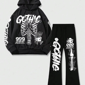 ชุดวอร์มผู้ชายผ้าฝ้าย 100% คุณภาพสูง ระบายอากาศดี แบบ OEM สกรีนโลโก้ตามสั่ง ทรงโอเวอร์ไซส์ สไตล์ย้อมสีแบบ Acid Wash พร้อมฮู้ดลายพิมพ์ สำหรับฤดูหนาว - Product Image 1