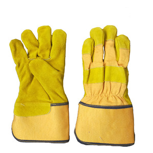 Invierno canadiense Beige vaca Split cuero aparejo uso General resistente construcción conductor seguridad trabajo guantes de trabajo proveedores - Product Image 5