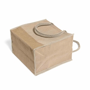 Juco Durable 12oz Thick Square Tote Jute Burlap Canvas Beach Bag Rope Reusable Plain Screen Letter <b>Medium</b> for Daily Use Gift - Product Image 5