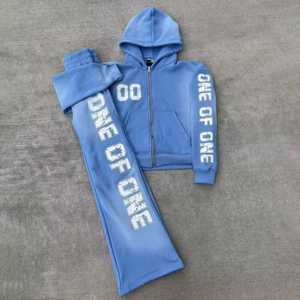 Conjunto Deportivo de Felpa de Algodón para Hombre, Talla Grande, Invierno, Sudadera con Capucha y Pantalones Deportivos, Impresión de Logotipo Personalizado, Color Sólido, Ropa Casual - Product Image 5