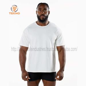 T-shirt surdimensionné 100% coton de luxe pour hommes, col montant personnalisé, respirant, poids lourd avec motif de logo personnalisable longue longueur - Product Image 4