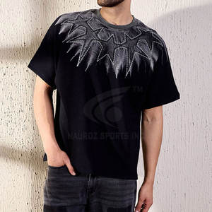 La camiseta bordada de nuevo estilo de alta calidad más vendida diseña la tuya propia con bajo MOQ hecho de poliéster/algodón - Product Image 2