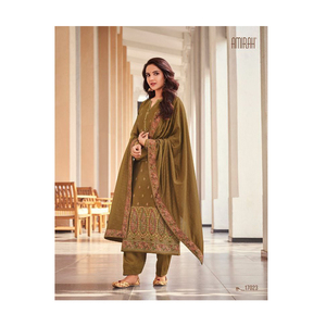 ชุดประจำชาติอินเดียผ้าแจ็คการ์ด amirah meenakari ชุดแฟนซีซาลาเมซซาลาวาร์ - Product Image 1