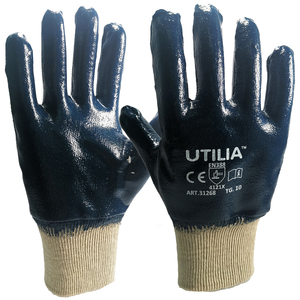 Guantes Nbr con muñequera color azul talla 10 - Product Image 1