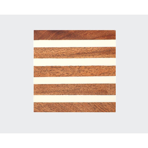 Accessoires d'ustensiles de cuisine Tapis de verre Finition en marbre brun brillant Ensemble de sous-verres en bois avec support pour la maison Fournitures d'hôtel - Product Image 6