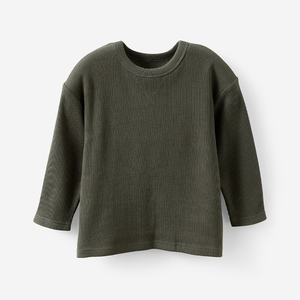 T-shirt per Bambini in Cotone <span class=keywords><strong>di</strong></span> Bambù, Magliette Waffle per Bambini, T-shirt in Maglia Organica per Ragazzi, Top Personalizzati per Bambini, <span class=keywords><strong>Abbigliamento</strong></span> Sostenibile per Bambini - Product Image 2