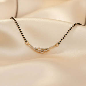 Collar Mangalsutra Vintage Chapado en Oro Amarillo y Oro Rosa de 14K de Hallmark, con Jade, Moissanita, Diamante y Perla, en Forma de Cruz, 100% Auténtico - Product Image 2