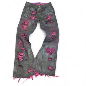 กางเกงยีนส์ผู้ชาย DiZNEW รุ่นปี 2026 ดีไซน์ขาดเซอร์ๆ ลุคดิสเทรส ฟอกสี คุณภาพสูง กางเกงยีนส์ผู้ชายทรงสแตก ผ้าเงา - Product Image 3