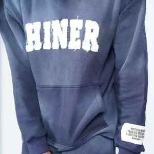 Sudaderas con capucha desgastadas lavadas con ácido térmico personalizadas al por mayor para hombres | Sudadera con capucha térmica vintage extragrande rasgada con bordado - Product Image 6