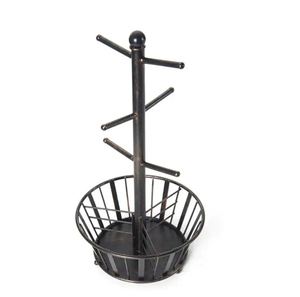 6-Hook Black <b>Mug</b> <b>Tree</b> With Both High Quality new modern and luxury design for Kitchenware Hot Selling wholesale made in india - Product Image 1