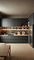 Muebles de Cocina Modulares Clásicos de Lujo Modernos y Ecológicos, Puertas de Laca Acrílica, Fregadero, Grifo, Garantía de 5+ Años, Comedor