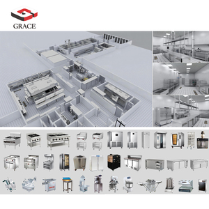 Bộ thiết bị nhà bếp thương mại GRACE hoàn chỉnh cho nhà hàng, khách sạn, buffet, KFC, dịch vụ ăn uống nhanh với bếp <span class=keywords><strong>gas</strong></span> và lò nướng - Product Image 3