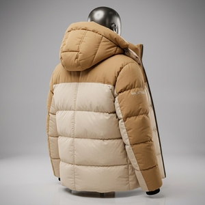 MA_ATTIERA Chaqueta Acolchada con Capucha para Hombre, Diseño Color Block, Cierre Frontal con Cremallera, Cortavientos, Abrigo de Invierno, Corte Regular, Cuello Alto, Acolchado Grueso - Product Image 2