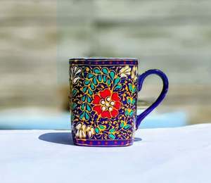 Taza hecha de cerámica pintada a mano Swati Art, Taza de cerámica pintada a mano de arte tradicional, taza pintada a mano Swati - Product Image 2