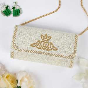 Bolso de mano con cuentas de semillas de estilo bohemio hecho a mano, monedero con cuentas bordadas y logotipo personalizado, tallas de moda para mujer para promociones - Product Image 2