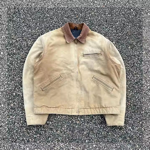 Chaquetas de lona de algodón 100% para hombre Servicio OEM Lona teñida de hilo 2025 - Product Image 4
