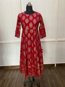 Ropa de moda para mujer, Vestido largo de algodón con diseños formales, ropa de fiesta tradicional de la India, Kurti - Product Image 5