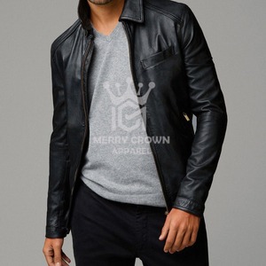 Dernière collection : Blouson en toile et cuir pour homme, design urbain, logo personnalisé, manches longues, col rabattable, haute qualité, style vintage, hiver - Product Image 6