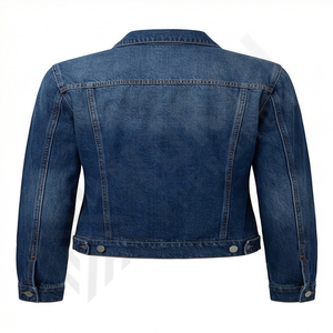 Chaqueta de Mezclilla para Hombre, Color Azul Marino, Invierno, Nueva Colección, Alta Calidad, Botones Cubiertos, Cuello Alto, Tallas Grandes, Logotipo Frontal - Product Image 2