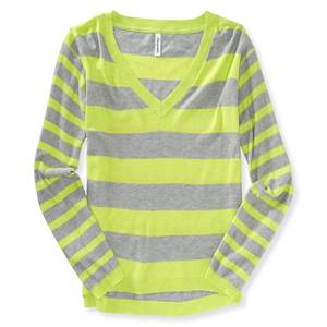 Women's Custom Plus Size <b>Long</b> Sleeve V-Neck Striped Pullover <b>Cardigan</b> Contrast Color Knitted Top for Fall Winter Seasons - Product Image 3