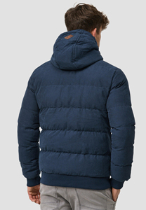 เสื้อแจ็คเก็ตบอมเบอร์พัฟเฟอร์ผู้ชายสไตล์ไฮสตรีทสำหรับฤดูหนาว  ผ้าหนา  ทันสมัย  สีสันสดใส  ด้านหน้าผ้าแคนวาส  กันน้ำ  กันลม  มีฮู้ด - Product Image 2