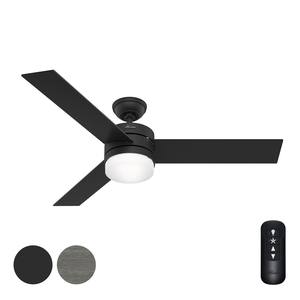 Hunter Fan 54 in Casual Matte Black Ventilador de techo para interiores con kit de iluminación y control remoto - Product Image 1