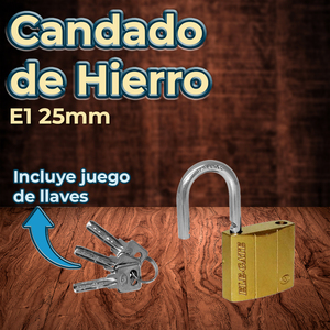 Lucchetto di Sicurezza in Ferro con Gancio Corto da 25mm - Product Image 4