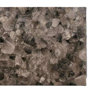 Plateau de décoration en quartz fumé Rectangle bois marbre plastique acier inoxydable pour servir des aliments à usage domestique - Product Image 1