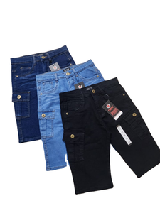 กางเกงขาสั้นผ้ายีนส์ขาบานสำหรับผู้ชายกางเกงขาสั้นผ้ายีนส์แบบสั่งทำน้ำหนักมากระบายอากาศเข้ม - Product Image 6